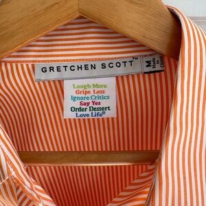 Gretchen Scott Designs Women's Blouse in Orange Stripes